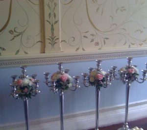 candelabros 5 brazos plata alquiler