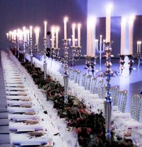 alquiler candelabros de plata evento cena de gala